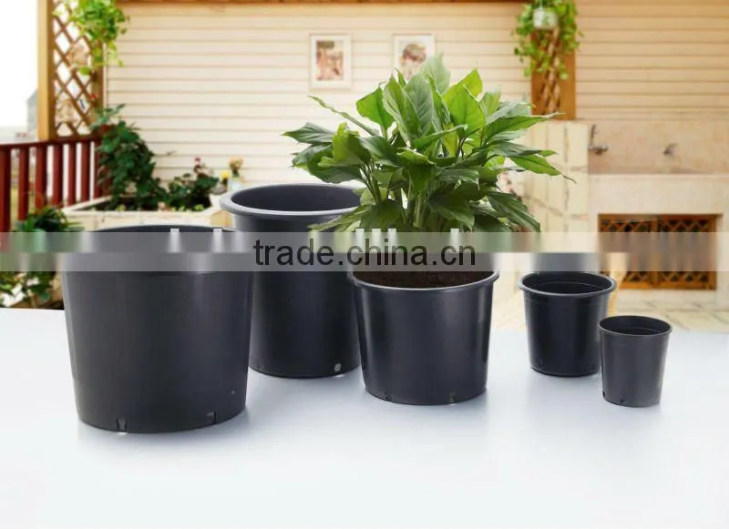 PP black plastic nursery flower pot garden plastic gallon flower pot