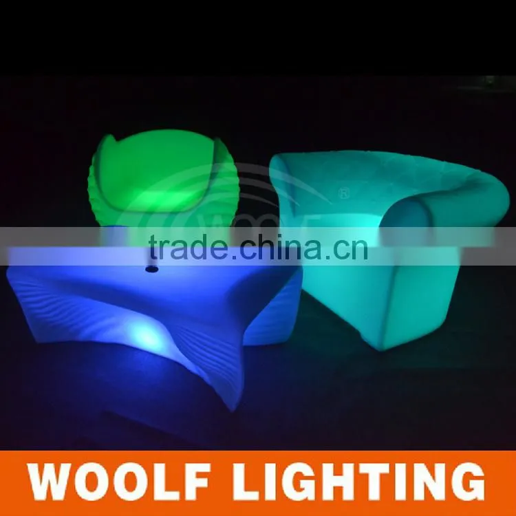 New European Style Waterproof Ourdoor Illuminated Single LED Sofa