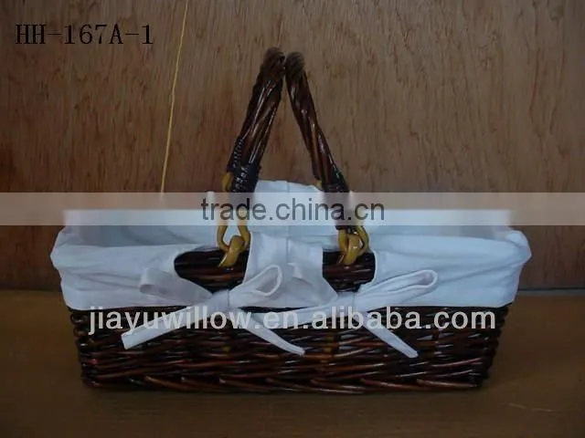 jiayu Manual wholesale wicker fruit basket with fabric liner