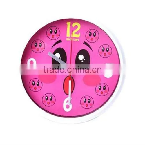 Creative circle cute face digital clock