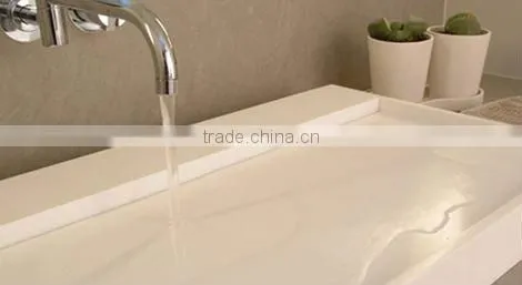 red corian made big size wall hung bathroom basin
