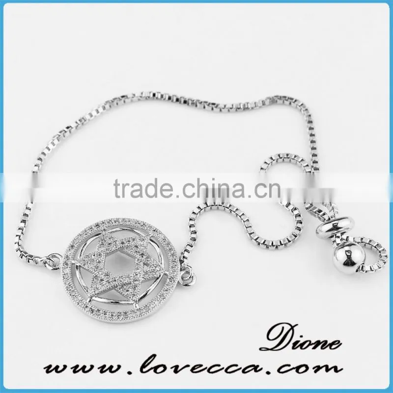 Adjustable micro pave CZ Bracelet,Cubic Zirconia Chain Bracelet for girls and women