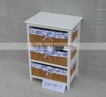 Mini Wicker Storage Cabinet With 2 Drawers