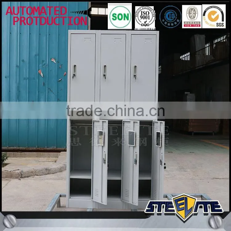Portable metal locker cabinet storage cabinet 6 door wardrobe