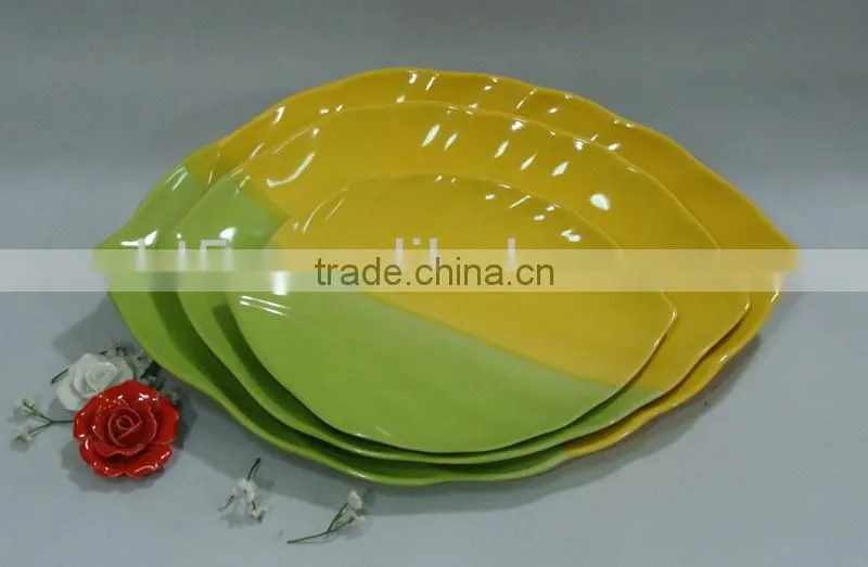 ceramic french style fashion leaf plate