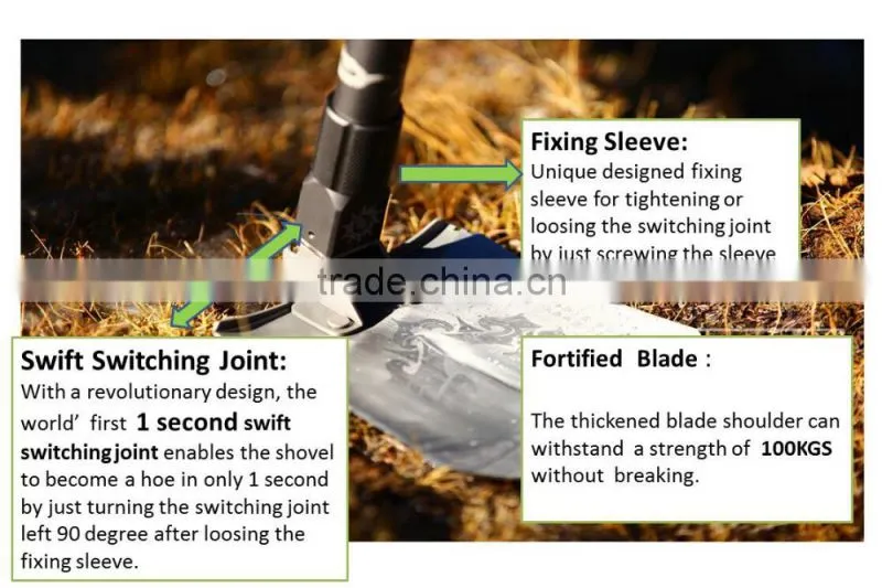 4X4 Off Road Part Jeep Accessories Multifunction Shovel With More Than 30 Functions