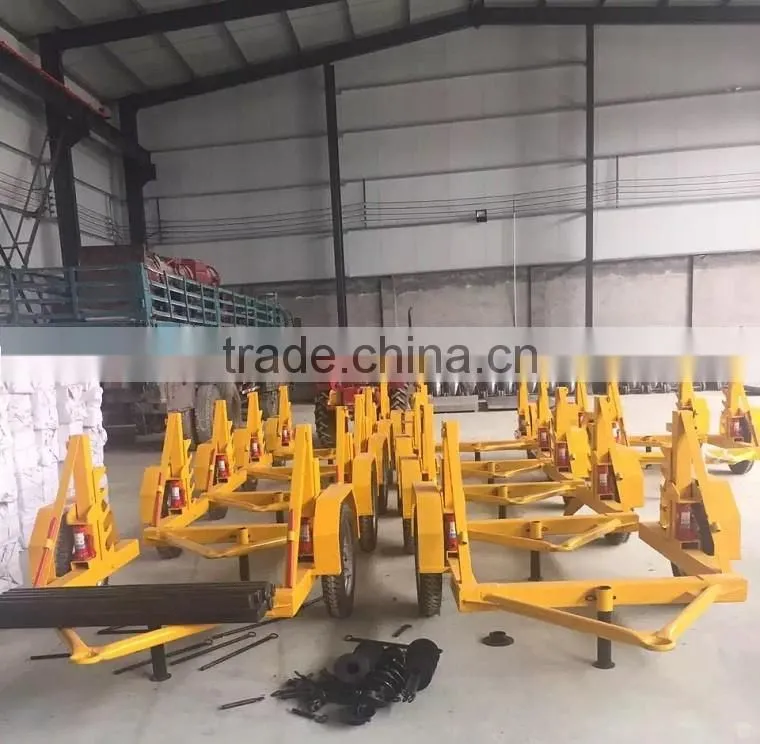 Supply Mini Optical Fiber Cable Reel Trailer Max 1.5T ,CHINA / Hydraulic Steel wire rope drum trailer