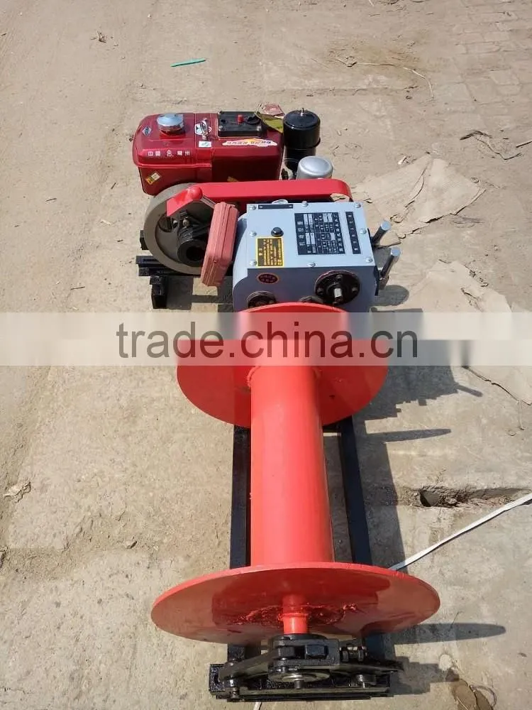 100M steel wire rop cable winch machine made in China/ 3T gasoline engine cable winch