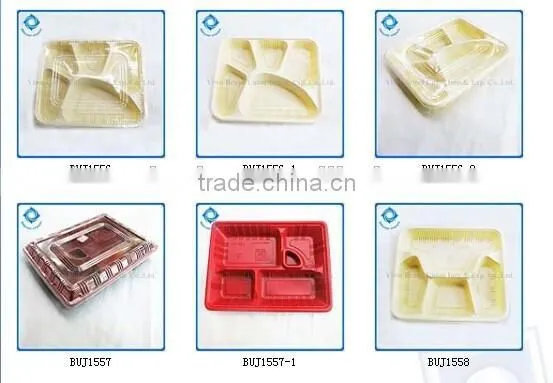 Plastic Compartment Tray With Lid