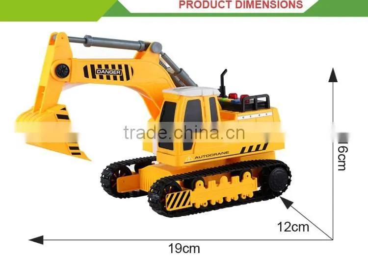 Top sale plastic friction inertial set mini electric toy excavator rc truck 1:14