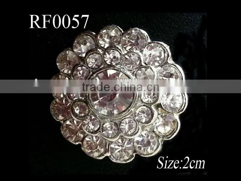 RF 0055 In stock, wholesale sparking garment flat back rhinestone button