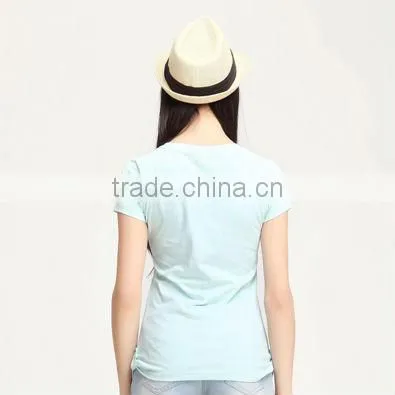 2017 fashion cotton blue ladies t-shirt, promo t-shirt ,dog t-shirt