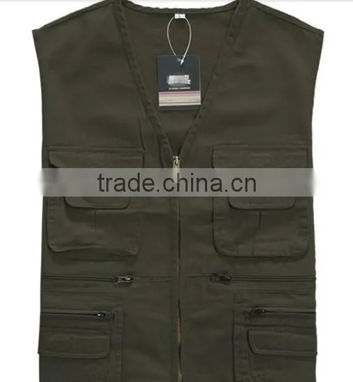 New 2017 Man Clothes Quick Drying Multiple Pockets High Quality Casual Male Vest Hunting and Fishing Vests for Men