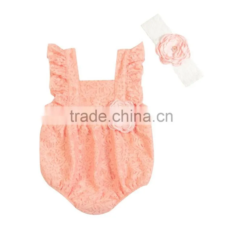 Wholesale baby girls clothing romper set baby lace romper set children lace outfit