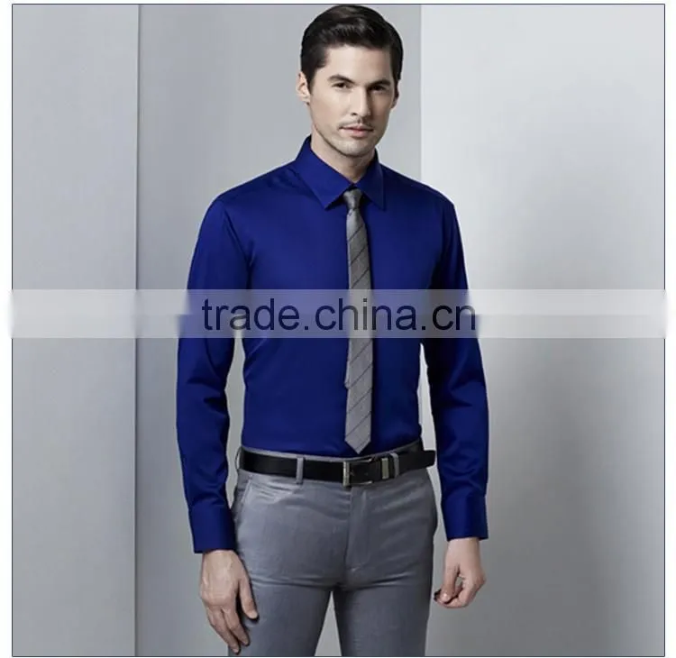 2016 New Model Shirts For Men Royal Blue Shirt