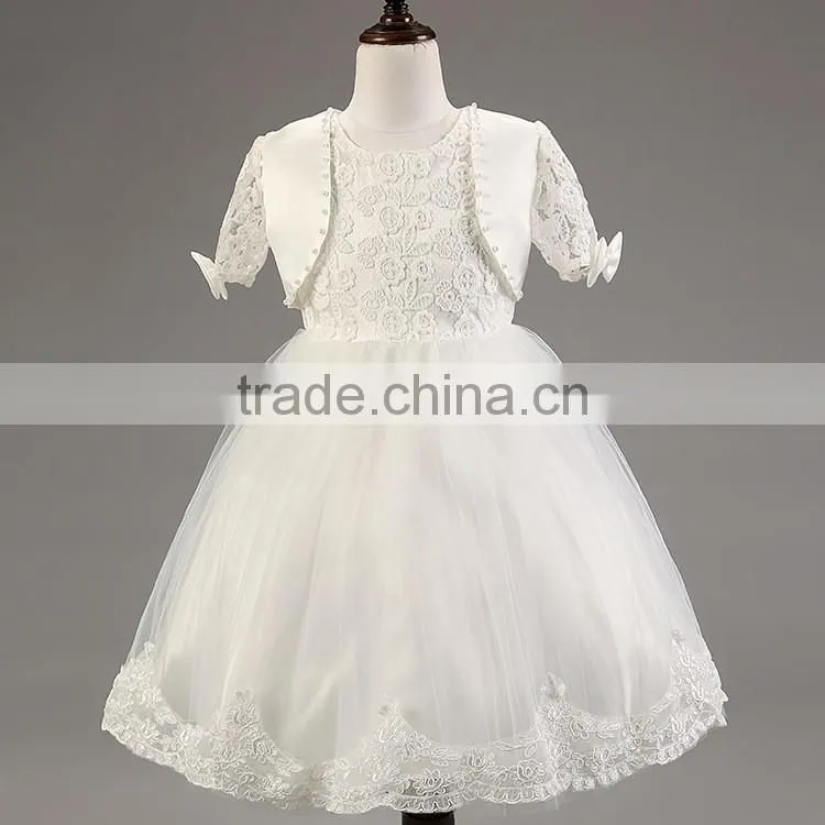 2016 Summer style kids dress flower lace princess party costume girl floral dress