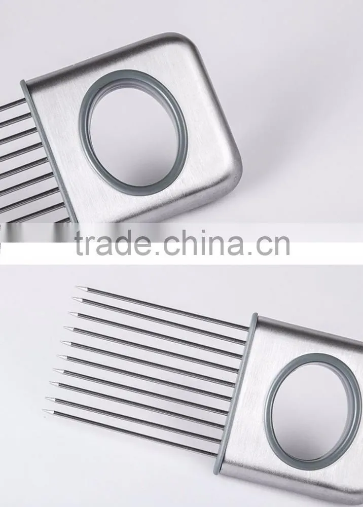 Fruit Vegetable Tools Stainless Steel Onion Holder Slicer Kitchen Gadgets Easy Cut Tomato Meat Tenderizer Onion Holder Fork