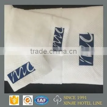 Various dobby design cotton white towels with single loop