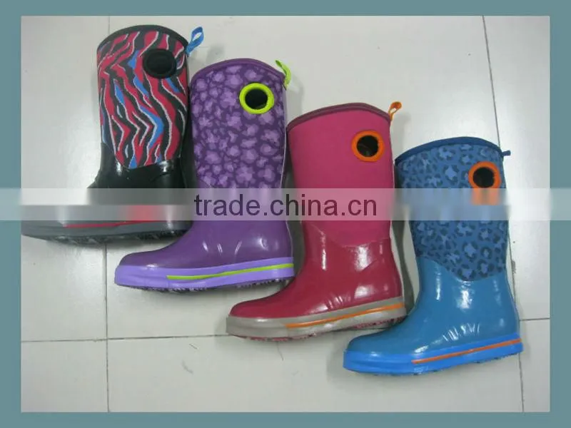 Hot selling Fashion kids' Neoprene rain Boots