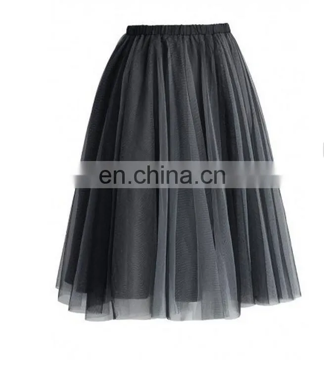 Mesh Tulle Skirt in Smoke