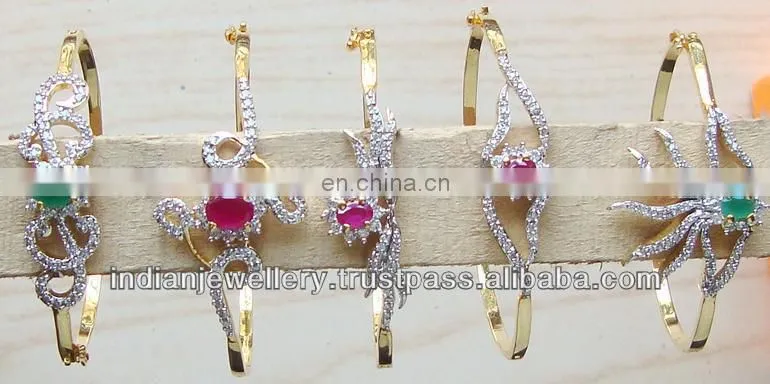 cz bangle bracelets manufacturer exporter, CZ bracelets bangle supplier,Indian fashion Cz bracelet banglemanufacturer