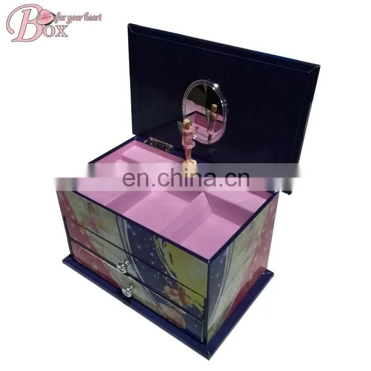 Custom Cardboard Ballerina Music Box with Drawer