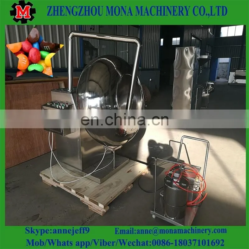Automatic chocolate candy coating machine with spray system