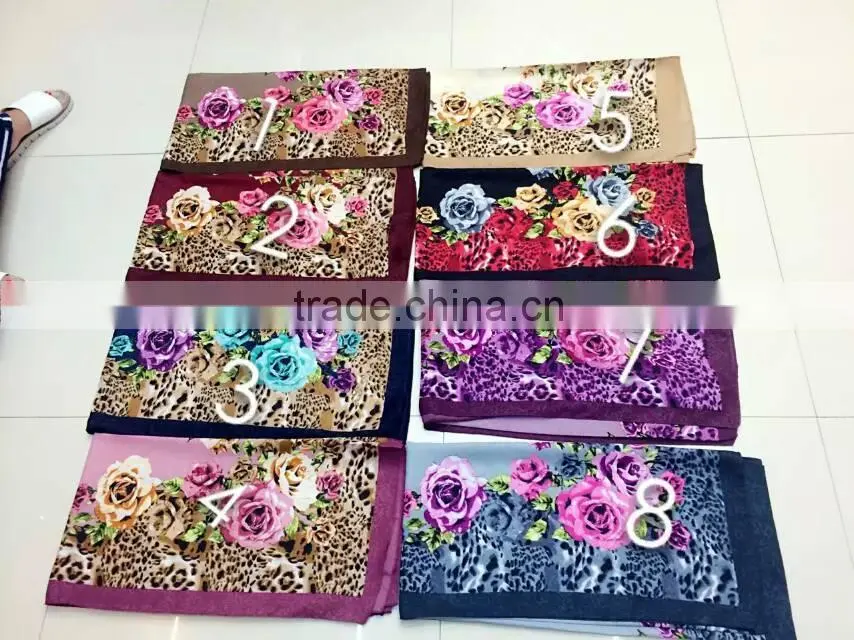 Popular french cotton 110*110cm islamic muslim square scarf