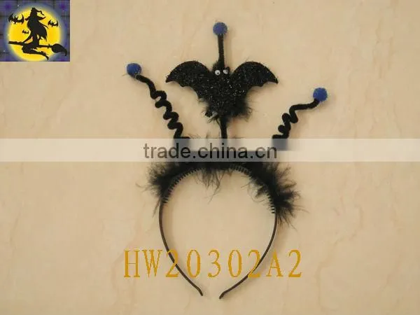 Black Spider Head Band with Blue Fur for Halloween Party