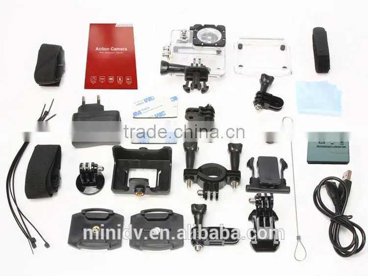 high speed class 10 tf card required 4k sport wifi action camera with 170 degree wide angle lens, record up to 60fps at 1080p