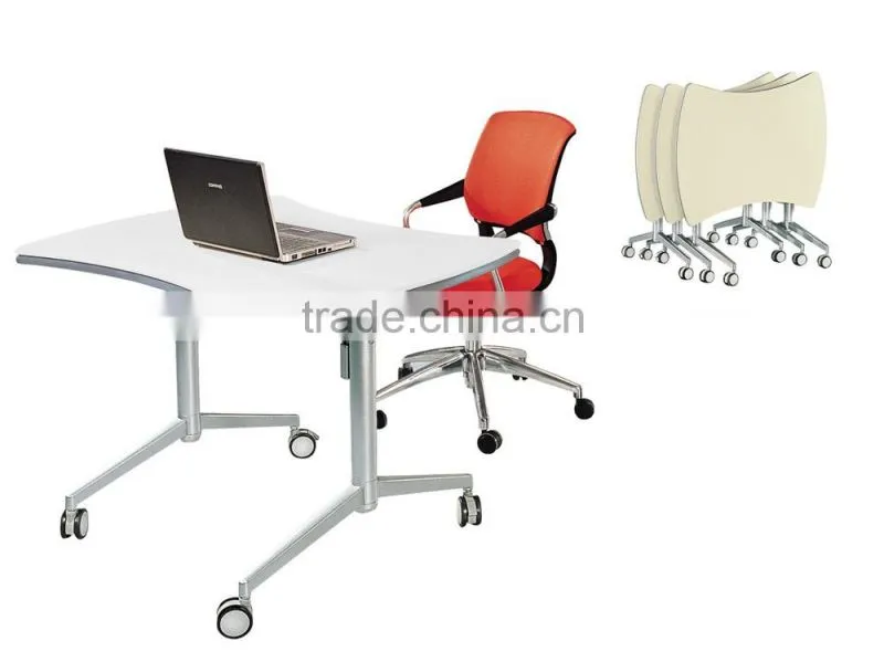 New design folded aluminum desk meeting hall table with wheels HD04A1-E