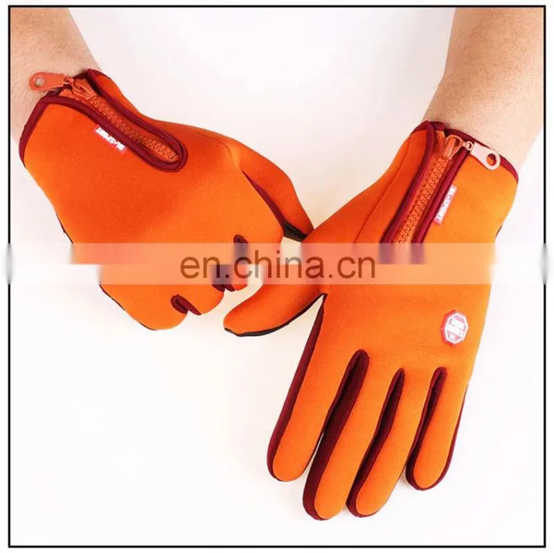 Wholesale Waterproof Gray neoprene fabric with touchscreen fingers outdoor sport diving protective glove