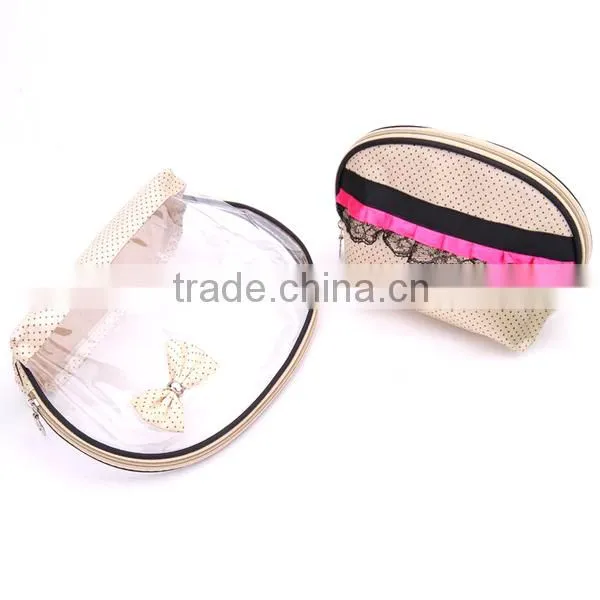 2014 promotional fashion satin cosmetic bag for ladies