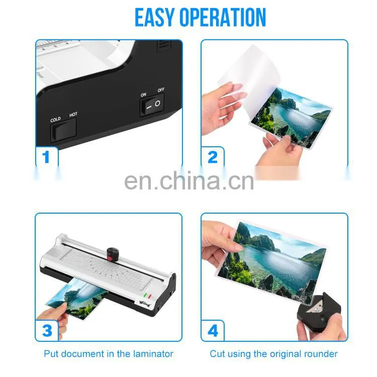 Willing OL381 OEM A3 A4 Hot and Cold Office Laminating Machine Manual Table Pouch Laminator roll laminator