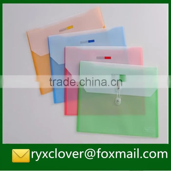 High quality OEM PP plastic button closure document bag