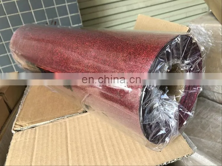 wholesale Korea best quality htv glitter film heat transfer glitter color vinyl rolls for t-shirt custom