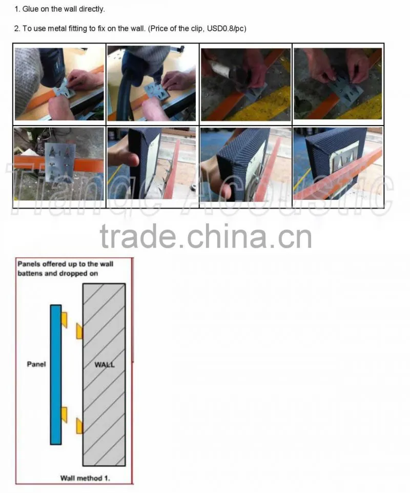 Glass wool fabric acoustic wall panel