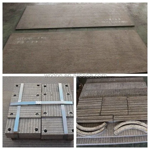 Wodon Q325 base plate high tensible clad wear resistant alloy steel plate