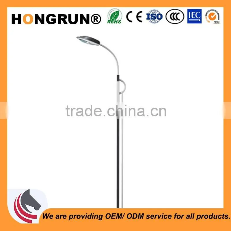 Arc-designed miniature street light pole for single-arm lamp poles