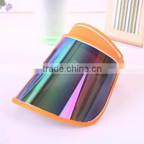 2016 Summer Plastic Visor PVC Sunvisor UV-resistance plastic visor Hat/Cap With Stock