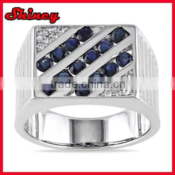 925 sterling silver hip hop black cz stone paved men ring