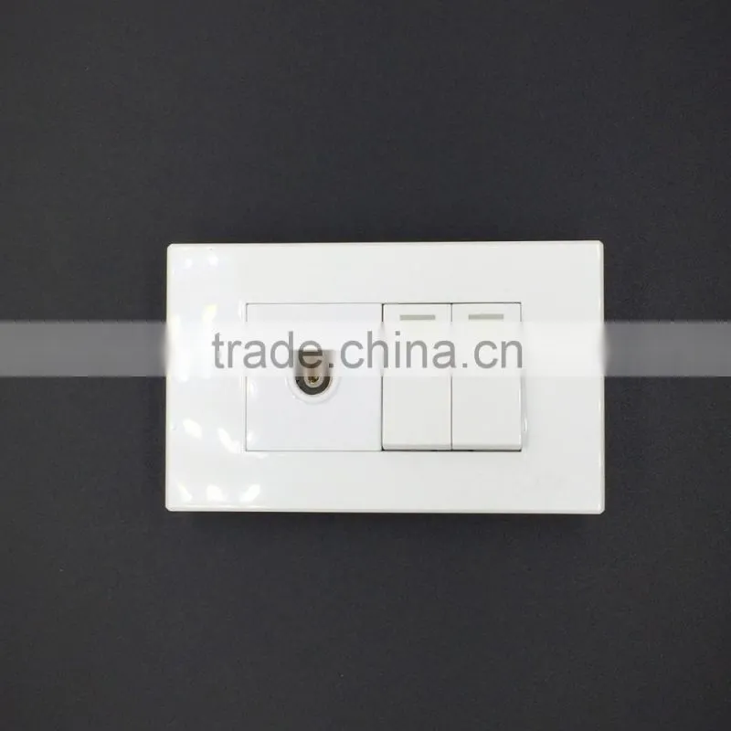 2 gang switch+TV socket, TV outlet