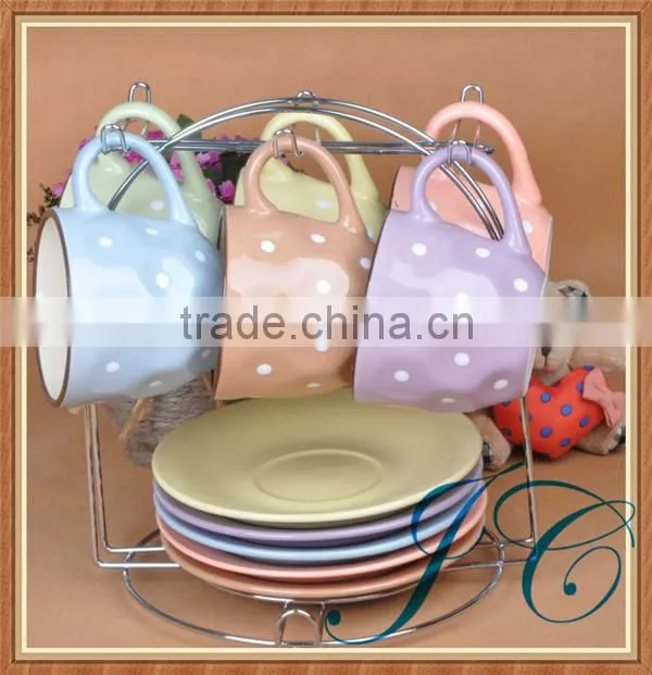 Lovely small coffee and tea set/coffee mug with smiling face for gift