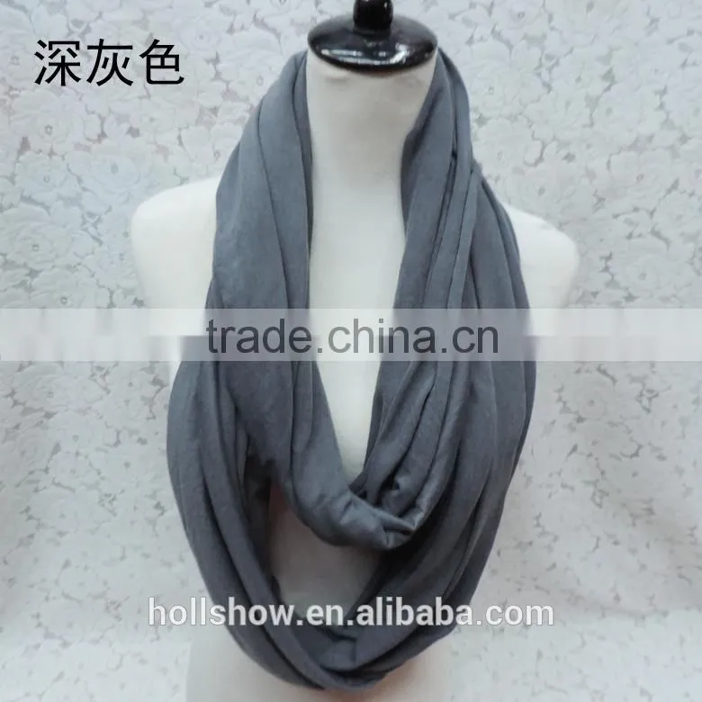 Wholesale Solid Color Lady Fashion Infinity Scarf