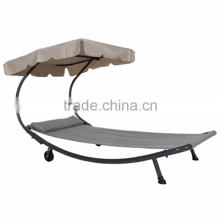 Double Hammock with Steel Stand and Sun Shade Hanging Hammock Chair Garden Swing Hammock