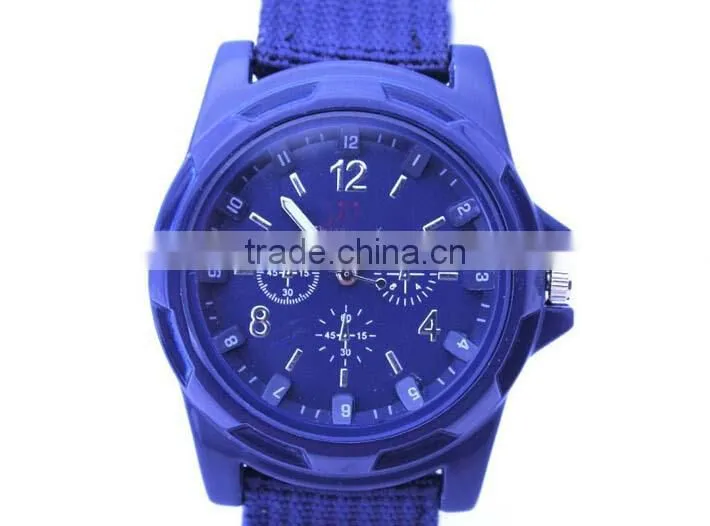 Top quality 2015 New Military Quartz Sport Watch Canvas Strap Fabric Soldier Ourdoor Running Wristwatch Clock