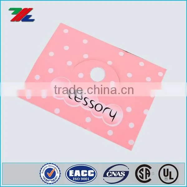 Pink color glossy new design fold header card for hair accessory