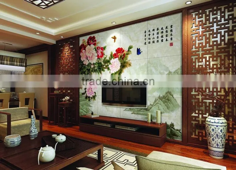 Customized Design Wonderful Printing For Glass High Quality TV Background Glass Wall