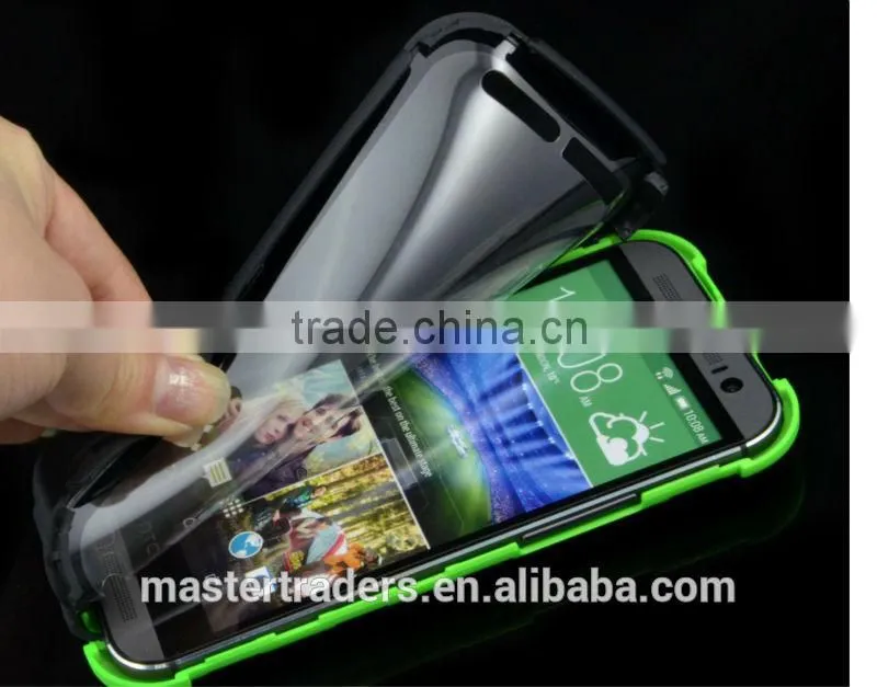 Cheap Waterproof Dirtproof Shockproof Hard PC Case For HTC One M8 With TPU Cover MT-3708