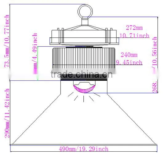 China supplier ARM ip54 Ra80 120w industrial led high bay light